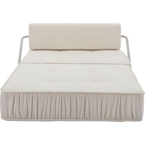 ELVMI Sofá Cama Convertible Modular 2 en 1, Configurable como Sillón, Sofá o Chaise Longue, de Chenilla Blanco (1/5)