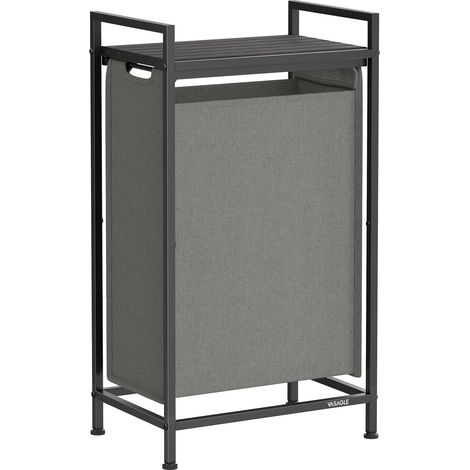 Trieur à linge à 1 section, chariot à roulettes avec étagère 47 (1/5)