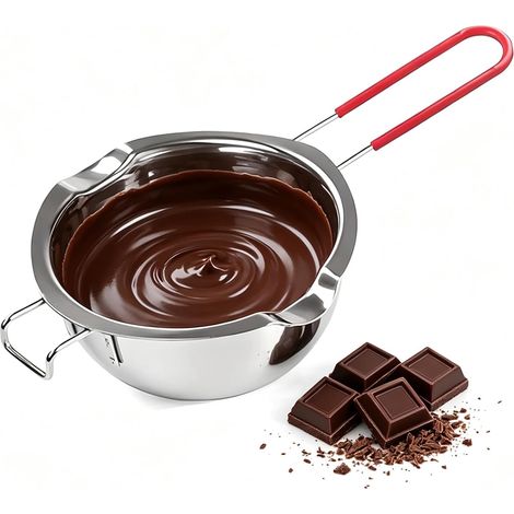 Pot de fusion de bougies 400 ml, fondoir de chocolat en acier inoxydable 304, bol de fusion au bain-marie adapté au chocolat, sucre, beurre, fromage, caramel, cire de bougie (1/5)