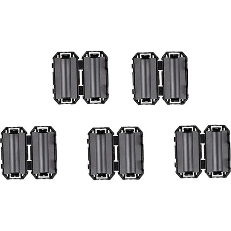 Bruit Suppresseur Câble Pince Noir Clip Type Ferrite Anneau RFI EMI pour 5mm (5pcs)