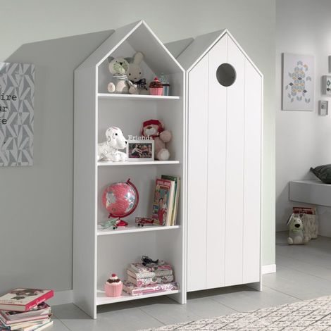 Pack - Étagère & Armoire 4 Niveaux "Casami" 171cm Blanc (1/5)