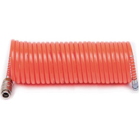 FIAC Tubo a Spirale per Aria Compressa Completo di Raccordi universali. Diametro esterno 8mm, interno 6mm, Lunghezza 10 metri
