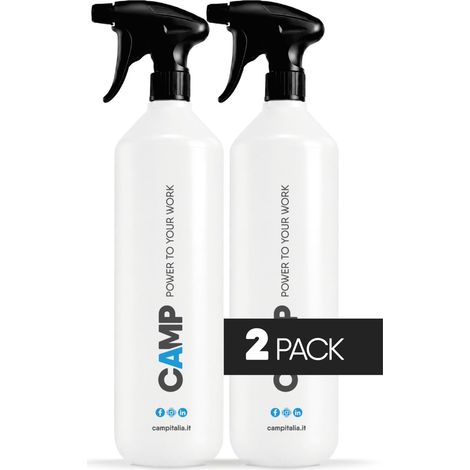Pulvérisateur 1 L, Flacon Gradué avec Buse Réglable pour Détergents et Produits Chimiques - Entretien, Automobile et Jardinage, Fabriqué en Italie, 2 x 1 L (1/5)