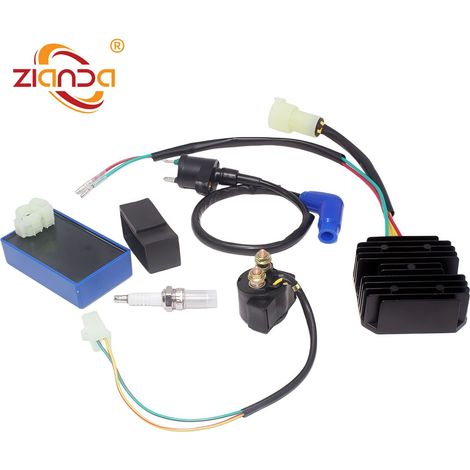 Ignition coil, spark plug and relay kit for Honda TRX300 motorcycle--DTEKGAZ