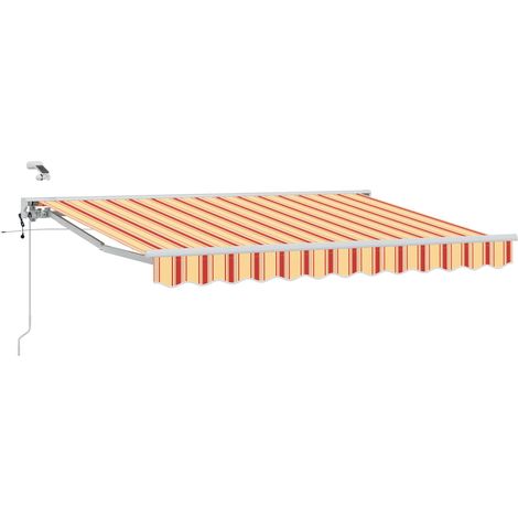 Electric Retractable Awning Yellow, Orange and White 2.5 x 2 m vidaXL (1/5)