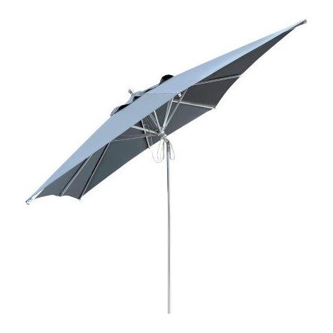 PROLOISIRS Parasol en aluminium mat central à 8 baleines - 3 x 3 m - inox/grey (1/2)