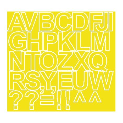 Adesivi autoadesivi con lettere, 4 cm, colore giallo opaco (1/2)