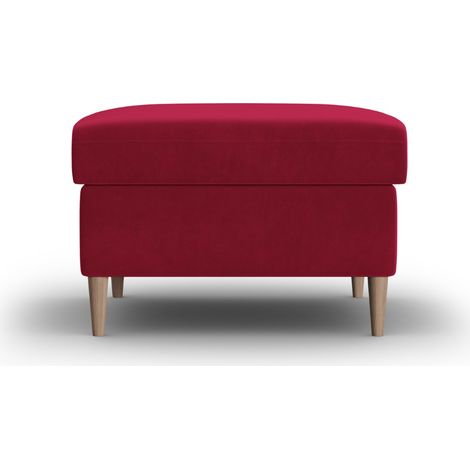 Pouf en velours rouge (1/5)