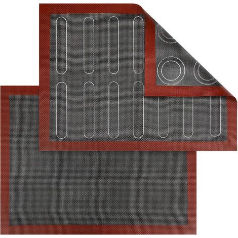 Lot de 2 tapis de cuisson en silicone micro-perforés – Résistants à 230°C – Réutilisables et antiadhésifs – Pour macarons et pizzas (40 x 30 cm) (1/5)