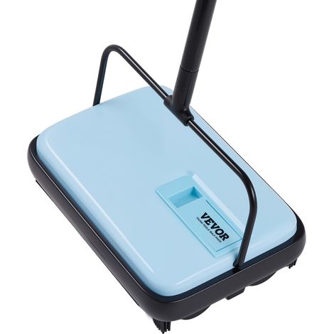 Balai Mécanique Largeur de Balayage 170 mm, Balayeuse Manuelle pour Planchers et Tapis avec Bac à Poussière 300 ML Facile à Vider, Nettoyeur de Sols sans Électricité pour Bureau Maison, Bleu (1/5)