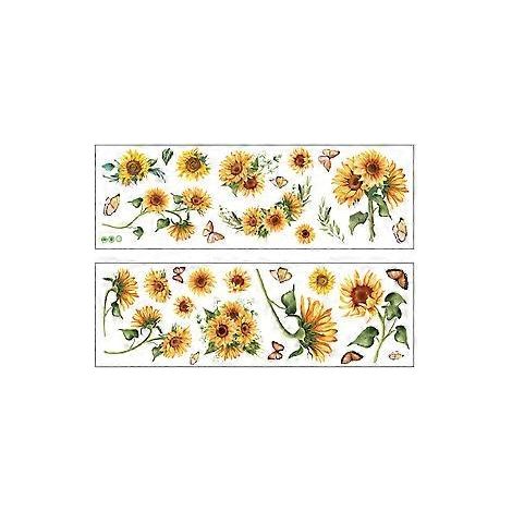 Bögen selbstklebende Wandaufkleber mit Sonnenblumenmuster, PVC-Wandaufkleber, Wanddekoration