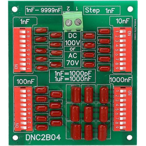 Condensateur programmable décennal 1 nF par pas de 4 chiffres, condensateur à film polypropylène, 100 V CC, 70 V CA, DNC2B