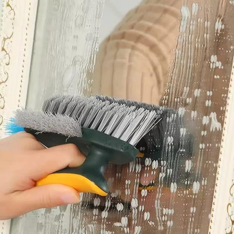 Brosse multifonctionnelle pour salle de bain - Poignée ergonomique - Nettoyage des joints de carrelage, douche et cuisine (1/3)