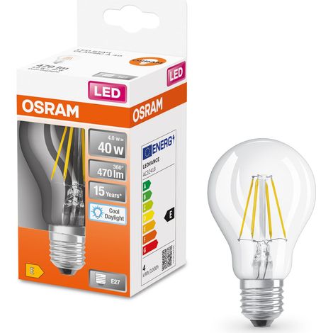 LED Star ampoule LED à filament clair, culot B22d, blanc lumière du jour (6500K), forme ampoule, jeu de remplacement pour les ampoules conventionnelles 40W, 6-pack