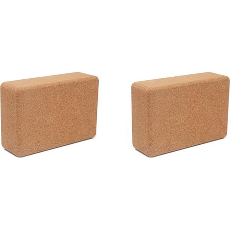2X Bloc de Yoga en Liège Blocs de Gymnastique Brique de Yoga en Liège Exercice Étirement Mise en Forme du Corps Blocs de Yoga Fitness Yoga Accessoires B (1/5)