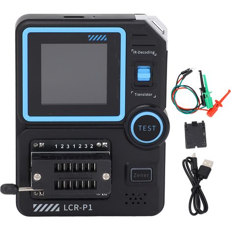 Testeur de transistor écran 1.44 pouces multifonctionnel condensateur, résistance, Mosfet, mètre diode composant électronique (1/5)