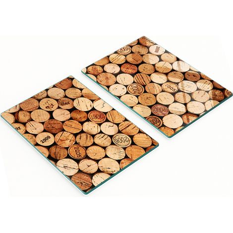 Tablas de cortar de vidrio para cocina con corchos de vino gr谩ficos 2x40x52 cm