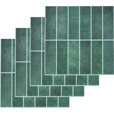 Set mit 4 selbstklebenden Fliesen, grün, 30,5 x 30,5 cm (1/5)