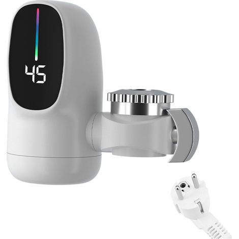 Robinet Chauffe-Eau Instantané Sans Réservoir Système de Chauffage Rapide de l'Eau avec Affichage Numérique LED  Alimentation 3000W pour Salle de Bain, Maison, Camping-Car, Cuisine Intérieure