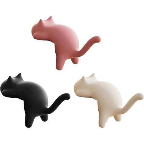 Niedlicher Katzen-Schreibtischhaken – kein Bohren erforderlich – für Schlüssel & Taschen (1/5)