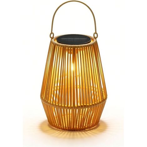 Lanterne Solaire Bohème – Cage de Canne LED Portable pour Jardin, Terrasse, Cour, Pavillon et Décoration Intérieure/Extérieure (1/5)