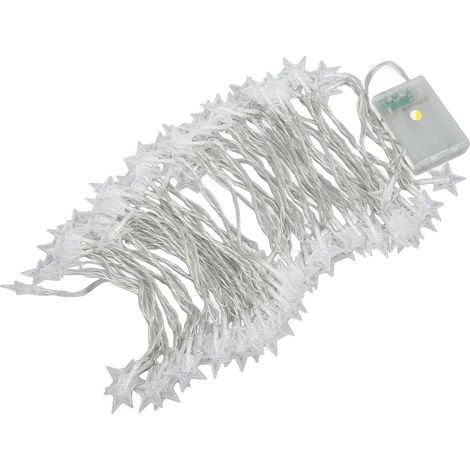 Guirlande lumineuse étoilée étanche de 10 mètres, alimentée par piles (3 à 4,5 V), avec deux modes d'éclairage pour une utilisation en extérieur. (1/5)