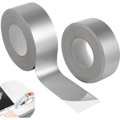 2Pcs Ruban Adhésif Aluminium, Scotch Alu Étanche Scellement Haute Température, Bande Collante Etancheite Autocollant Résistan pour Blindage Isolation, Réparation Surfaces Métalliques, Fixation (1/5)