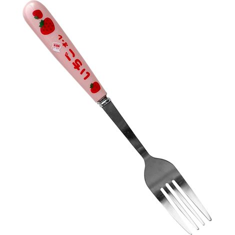 Ensemble de couverts portables en acier inoxydable, simple et créatif, avec un motif de fraises de style dessin animé, pour les filles. (1/5)