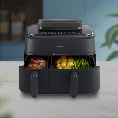 Philips Airfryer Doble Cesta 9L Plata Serie 5000 (1/5)