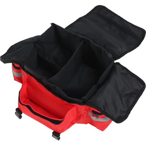 Große Tasche für Notfall-Feuerausrüstung mit Robustem Design und Trennwänden für Ersthelfer Beim Camping und Wandern, 600D Oxford-Gewebe, Rot (1/5)