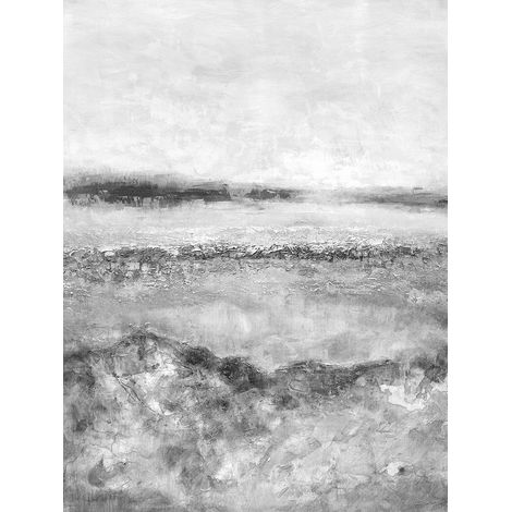 Toile en lin à l'huile, style abstrait en couleurs gris, noirs et blancs (1/5)