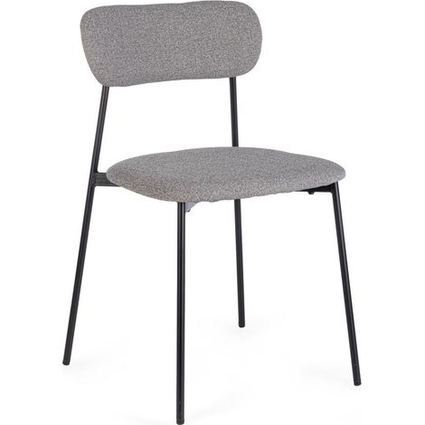 Set 6 Sedie da Pranzo in Fibra Sintetica, Grigio Scuro (1/5)