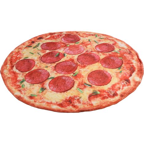 Kinderteppich mit Pizza-Muster, waschbar, flauschig, rund, 1,58 m (5,2 Fuß) – ideal für Kinderzimmer und Spielzimmer. (1/5)