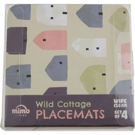 Premier Housewares Placemats And Coaster Square Sets 4 White Dotted Table Mats And Coasters Set Contemporary Multi Colored Patterned Cute Coasters Durable Textured Coasters w11 x d11 x h1cm (1/5)