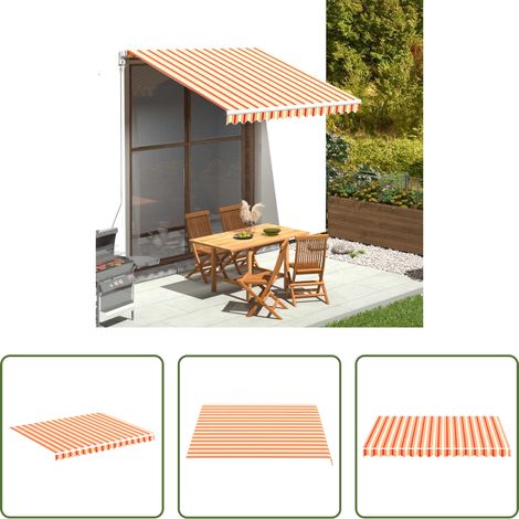 Parasol de jardin - Tissu de remplacement pour auvent Jaune et orange 3x2,5 m (1/5)