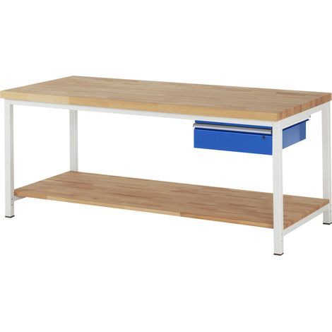 Rau Werkbank höhenverstellbar 8001A7, B2000xT900xH840-1040mm, 1x Schublade-TA (1/5)