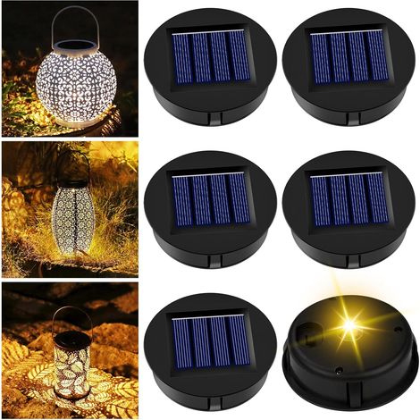 6 Pièces Couvercle Solaire, Batterie 600mAh, Panneau 8cm, Pour Lanterne Extérieur Jardin (1/5)