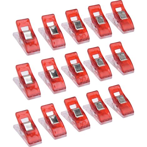 Pinces en plastique colorées, motif dessin animé, pour couture, positionnement, fixation des bords et séchage, petites pinces en plastique, rouge carmin (1/5)