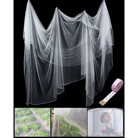 Moustiquaire de jardin blanche 1,6 x 6 m – filet de protection contre mouches, oiseaux et dégâts aux plantes (1/4)