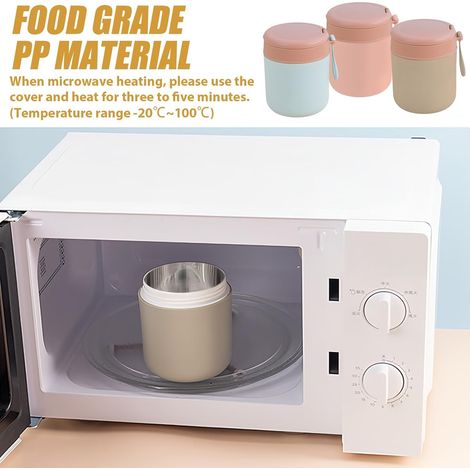 430ML Lot de 3 récipients isothermes en acier inoxydable lot de 3 bols isothermes avec cuillère, isothermes isolés sous vide pour enfants (bleu + rose + vert) (1/2)