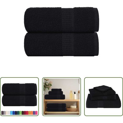 Baumwollhandtuch - Waschtücher FROGN 2 Stk. Schwarz 30x30 cm 360 g/m² (1/5)