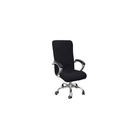 Housse de Chaise de Bureau Univers Extensible Microfiber Lavable Couverture de Chaise Bureau Housses de Fauteuil Extensibles Confortable Fauteuil De Direction (Noir, S) (1/5)
