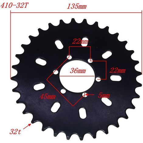 Pièces détachées pour VTT : pignon d'entraînement 410-28T et 410-32T, pignon de 35 mm de diamètre intérieur, pièces de modification (1/5)