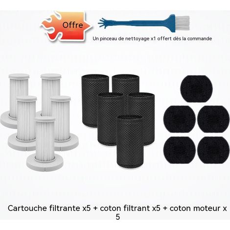 BBPETOPE - Lot de 5 filtres lavables compatibles avec aspirateur Deerma DX700 / DX701S, ensemble filtre HEPA et mousse filtrante