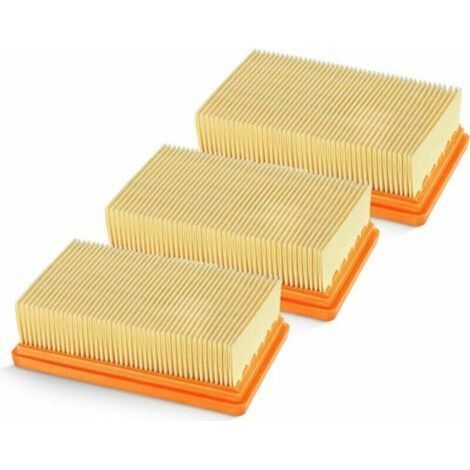 Confezione da 3 filtri piatti plissettati di ricambio per aspirapolvere a secco e a umido Karcher MV4 MV5 MV6 WD4 WD5 WD6, WD4P WD5P WD6P - Sostituisce il codice 2,863-005,0 (1/3)