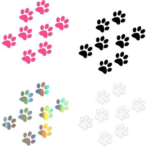 32 pièces Autocollants de voiture - Drôle Carrosserie Moto Casque de Vélo Autocollants en Verre, Paws Dog Paws patte de chat patte de chien Stickers pièces pour voiture ou moto, vélo ou scooter (1/5)