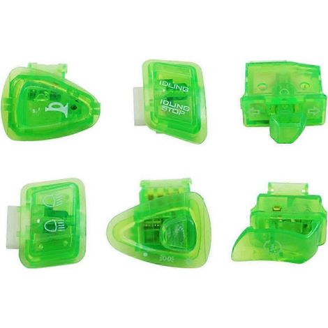 Six boutons verts à interrupteur unique compatibles avec les cyclomoteurs/scooters GY6 50cc, 125cc et 150cc, y compris les phares, les klaxons, la variation d'intensité et les clignotants. (1/5)