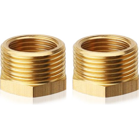 Raccord Réducteur En Laiton - Filetage Intérieur 1/2 Pouces - Filetage Extérieur 3/4 Pouces - Pour Tuyauterie Jardin Et Eau - 1 Pièce (1/5)