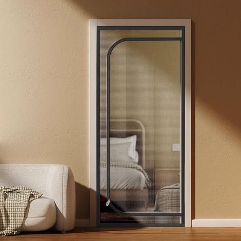 Moustiquaire de porte pour chat, pour balcon, moustiquaire en maille résistante aux animaux domestiques, barrière de sécurité,80x200cm,noir (1/5)