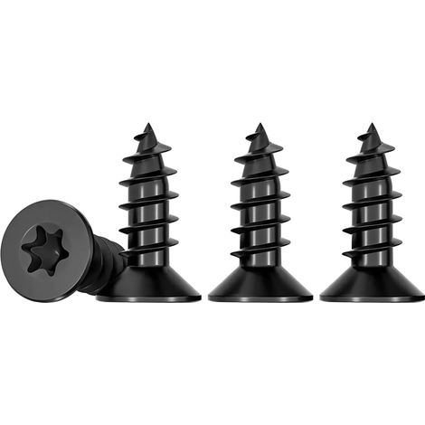Lot de 50 Vis M5 x 20 mm vis à bois Torx noires - Avec tête fraisée en acier inoxydable A2 - Filetage complet - Vis autotaraudeuses - Vis universelles Torx TX25 (1/5)